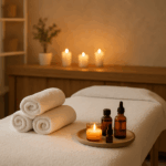 serene spa ambience with candle light